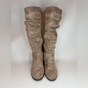 DrScholl’s Shoes Memory Foam Cool Fit Devote Zip Closure Suede Heeled Boots 8.5M